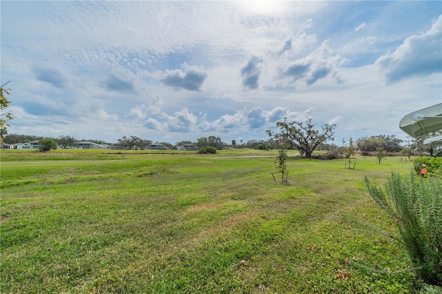 view of yard with a rural view