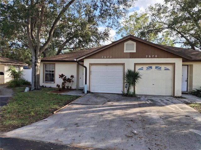 ranch-style house with a garage