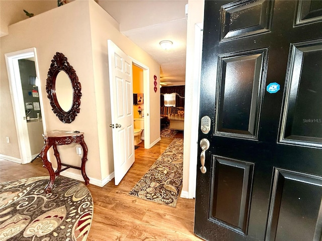 foyer featuring light hardwood / wood-style floors