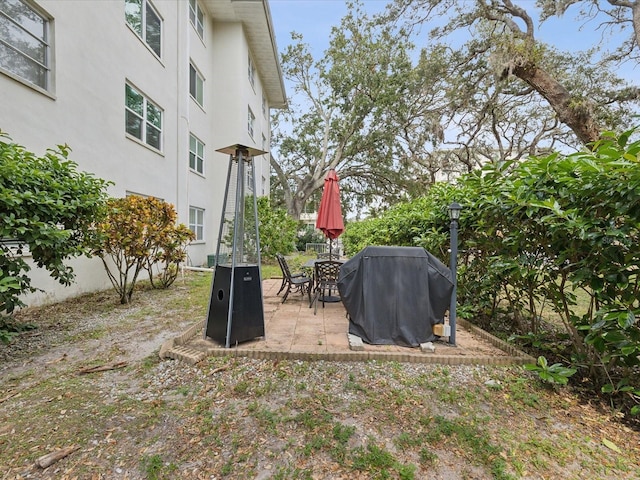 view of yard with a patio area