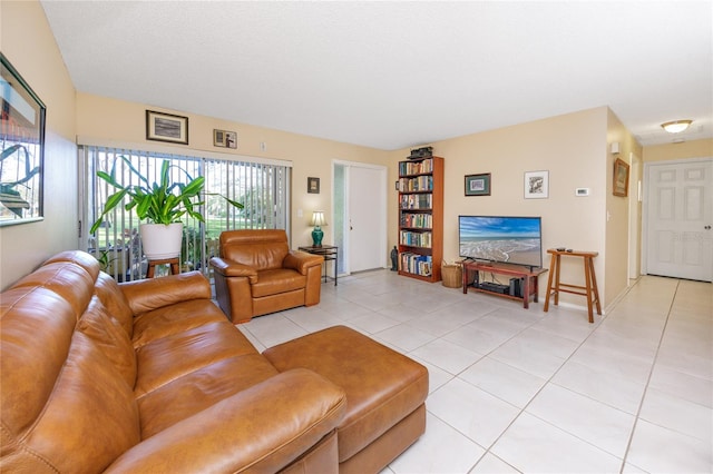 view of tiled living room