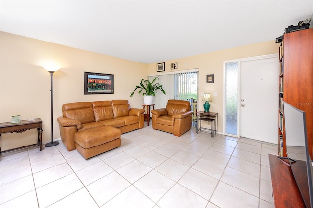 view of tiled living room