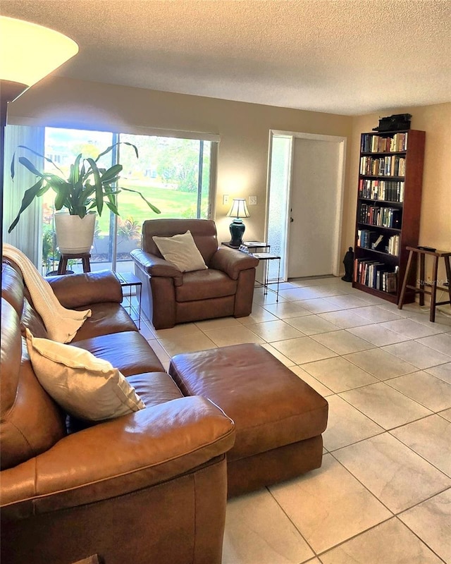 2390 Shelly Dr Unit D, Palm Harbor, FL 34684 - living area with light tile patterned floors and a textured ceiling