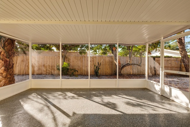 view of unfurnished sunroom