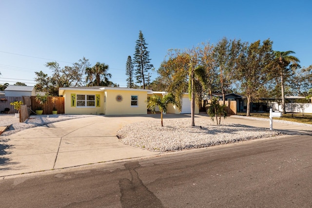 view of single story home