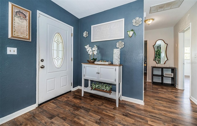 foyer featuring dark hardwood / wood-style flooring