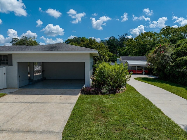 view of property exterior with a lawn