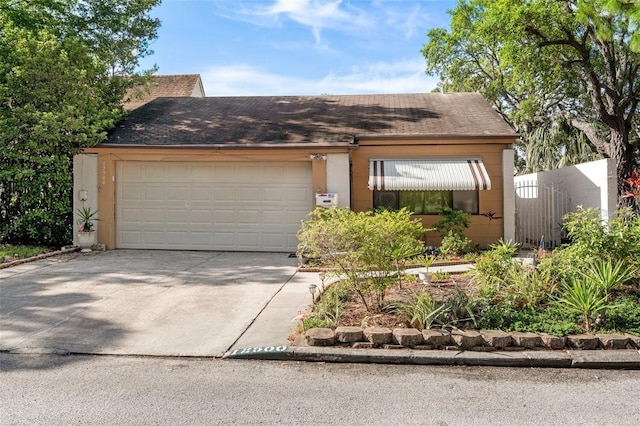 view of front facade with a garage