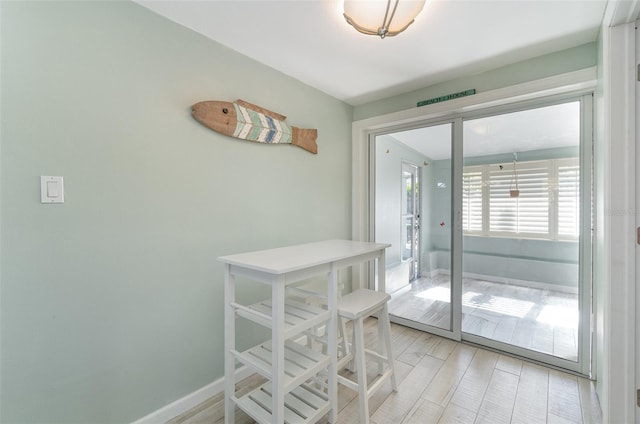 interior space featuring light wood-type flooring