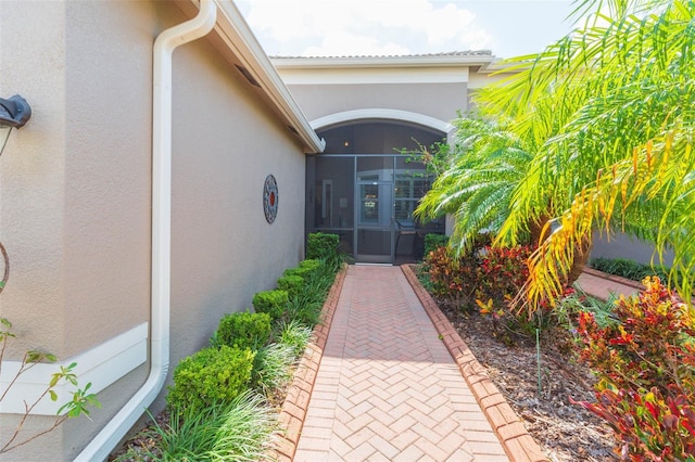 entrance to property featuring french doors