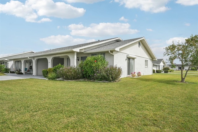 view of home's exterior with a lawn