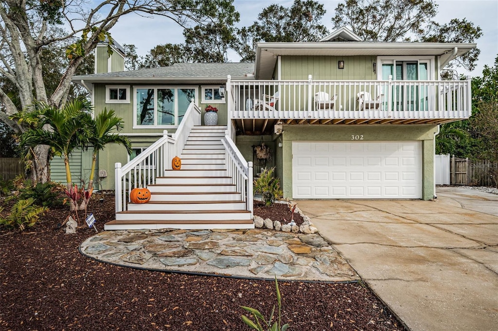 view of front of home with a garage