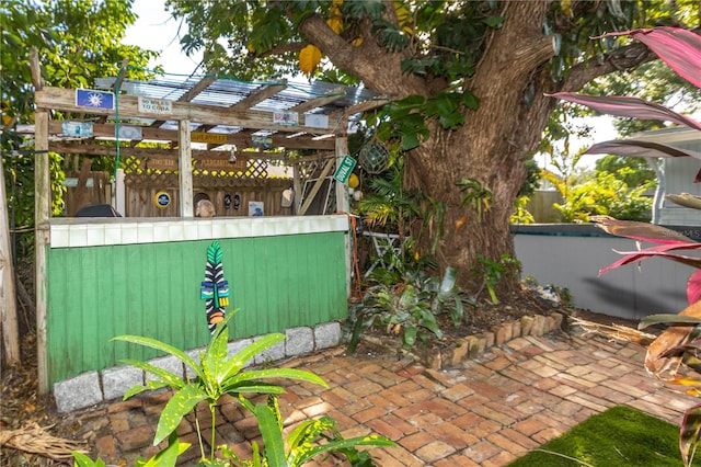 view of patio / terrace with a pergola