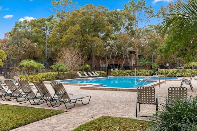 view of pool featuring a patio area