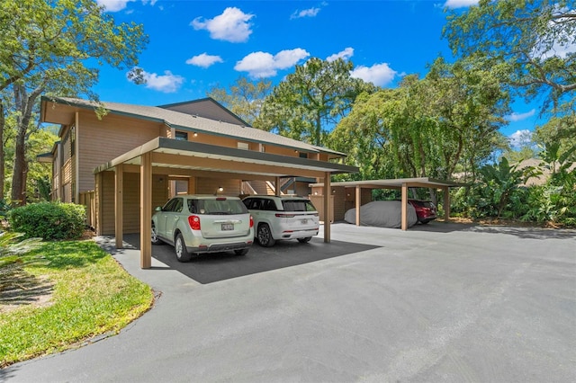 view of covered parking lot