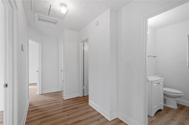 hall featuring light hardwood / wood-style floors