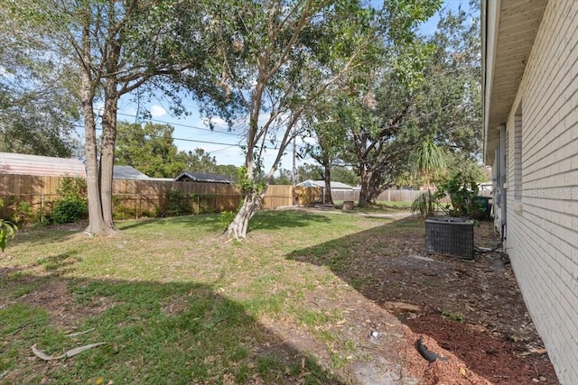 view of yard featuring cooling unit