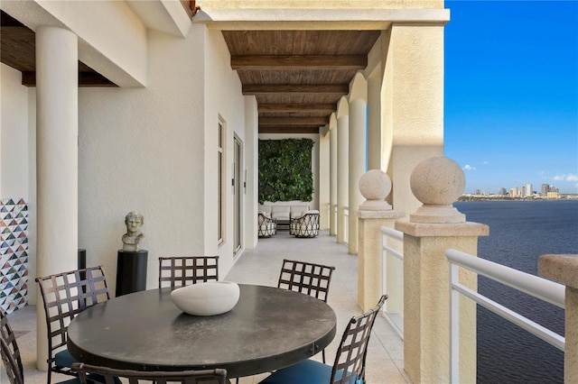 view of patio with a balcony