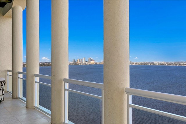 balcony with a water view