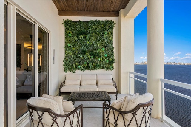 balcony with a water view