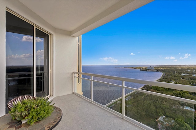 balcony with a water view