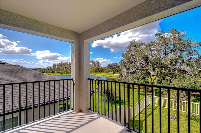 balcony with a water view