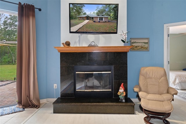 room details with a fireplace