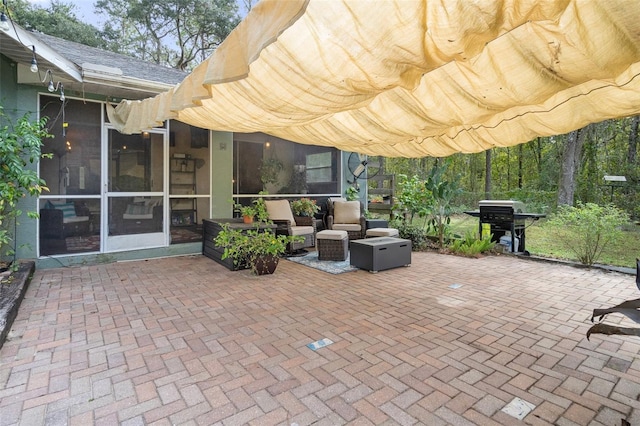 view of patio / terrace with a grill