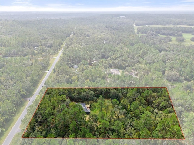 aerial view with a forest view