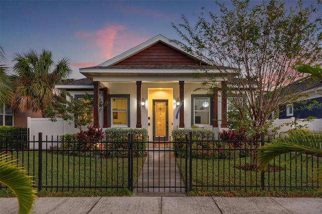 view of front of property with a porch