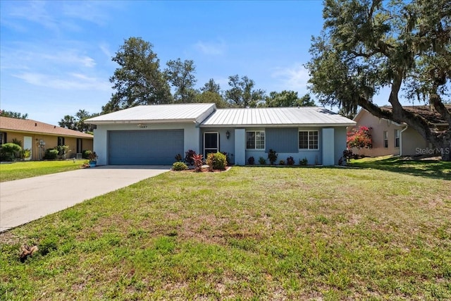 1467 Monte St, Port Charlotte, FL 33952 - ranch-style home with an attached garage, stucco siding, concrete driveway, and a front yard