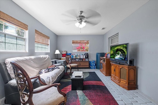 1467 Monte St, Port Charlotte, FL 33952 - living area with ceiling fan