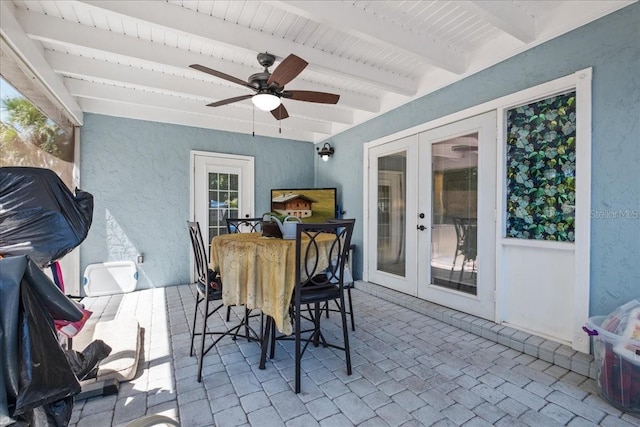 1467 Monte St, Port Charlotte, FL 33952 - view of patio / terrace with french doors and ceiling fan