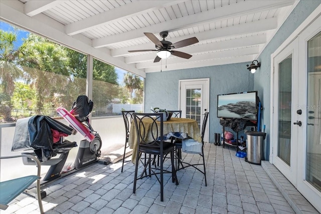 1467 Monte St, Port Charlotte, FL 33952 - view of patio / terrace with a ceiling fan and french doors