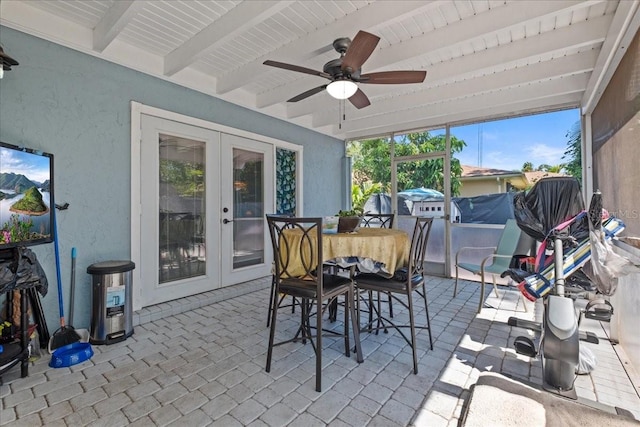 1467 Monte St, Port Charlotte, FL 33952 - view of patio featuring french doors and a ceiling fan