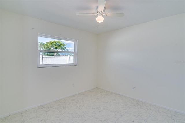 empty room featuring ceiling fan