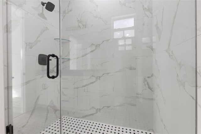 bathroom featuring walk in shower