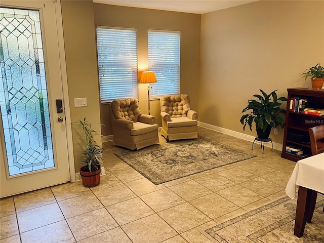 view of tiled foyer entrance