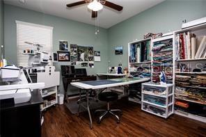 office featuring dark hardwood / wood-style flooring