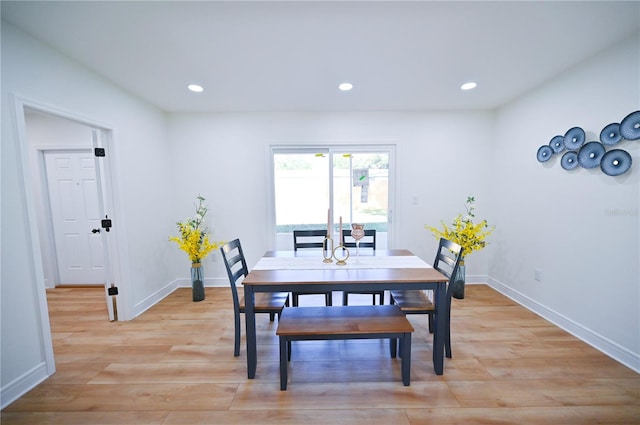 dining area featuring light hardwood / wood-style flooring