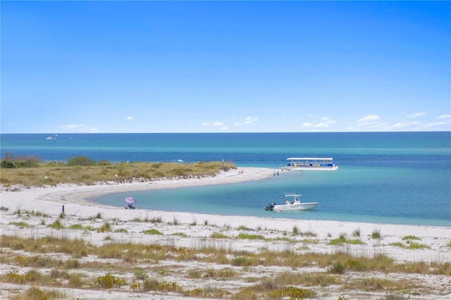 water view with a view of the beach