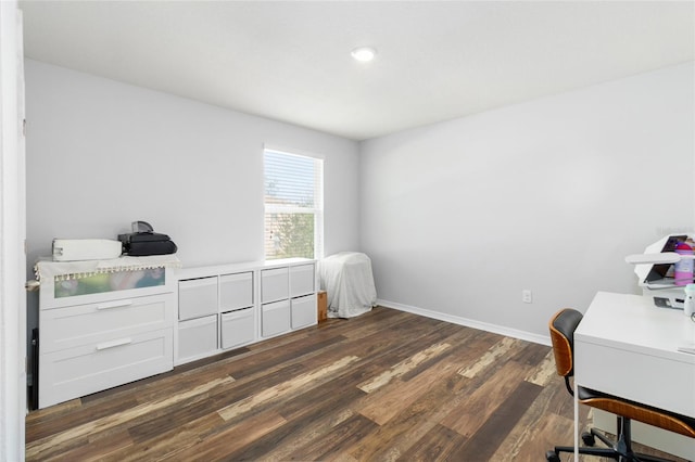 office area featuring dark hardwood / wood-style flooring