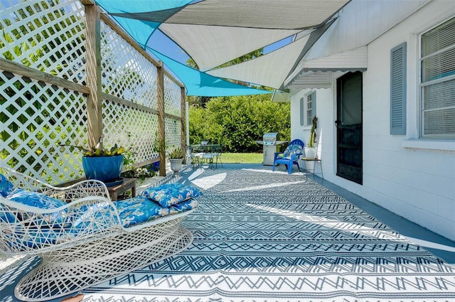 view of patio / terrace featuring grilling area