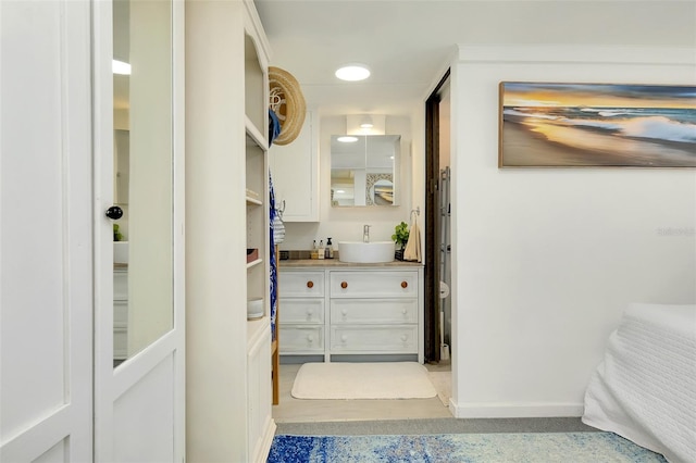 hallway with sink