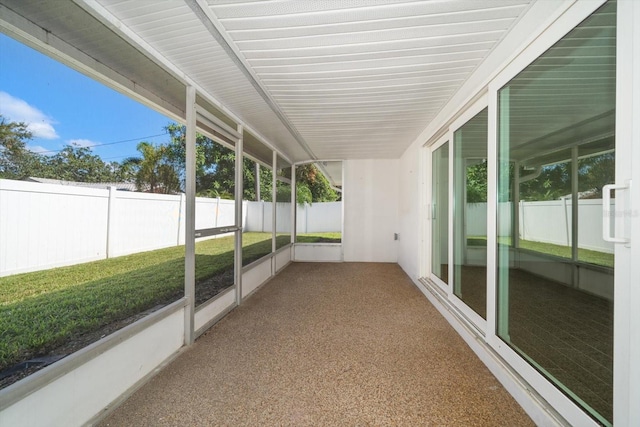 unfurnished sunroom with a healthy amount of sunlight