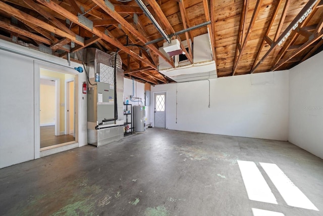 garage with electric water heater