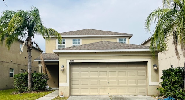 view of front of house with a garage