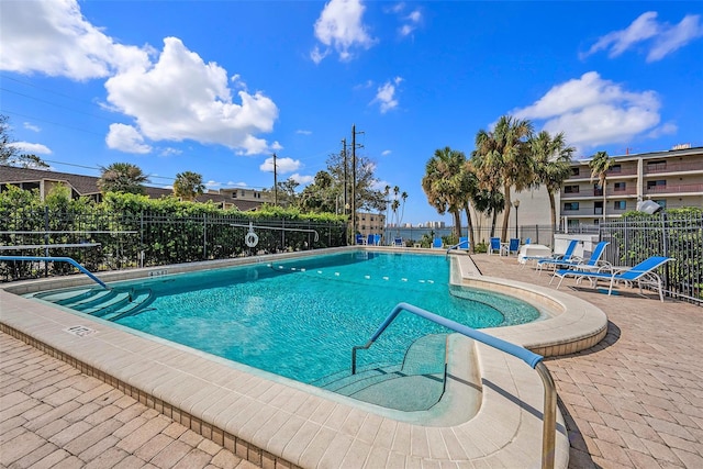 view of pool with a patio area