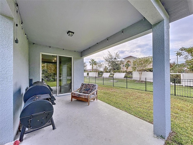 view of patio with area for grilling