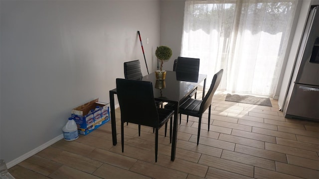 dining area featuring light hardwood / wood-style floors